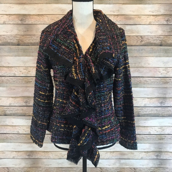 NWT Berek Ruffled Tweed Textural Harmony Jacket - Picture 4 of 8